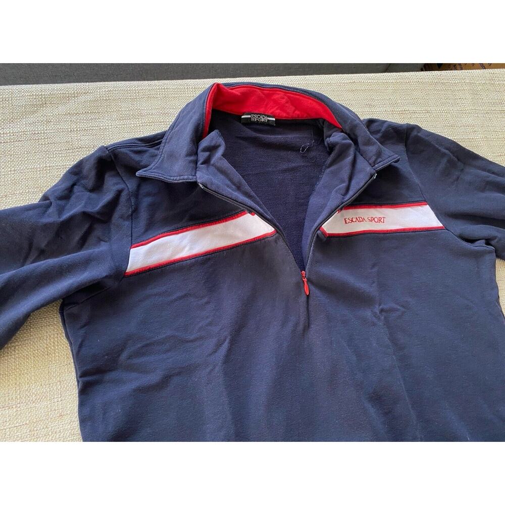 ESCADA Vintage Sport Quarter Zip Sweatshirt Pullover L